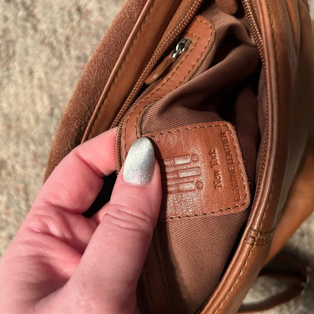 Fossil Brown Leather Backpack with Asymmetrical Flap - Picture 4 of 5